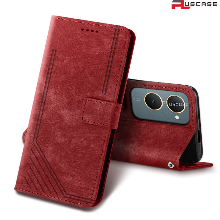 PlusCase%20for%20Vivo%20Y03%20Y03t%204G%20Vintage%20PU%20Leather%20Wallet%20Case%20Flip%20Stand%20Card%20Slot%20Cover%20-%20Image%202