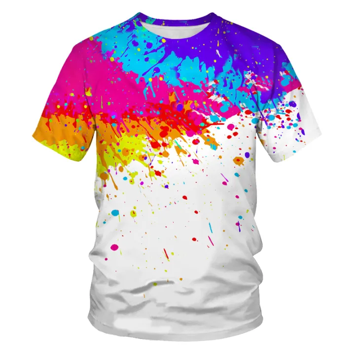 Neon%20T-shirt%20men/women%20Summer%20Green%20T%20shirt%20boy/girl%20solid%20Colour%20tops%20rainbow%20streetwear%20tee%20Colourful%203D%20printed%20kids%20shirt%20-%20Image%205