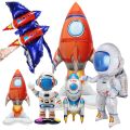 1pc Rocket Astronaut Standing Ballons Spaceman Helium Balloons Out Of Space Theme Birthday Party Baby Shower Decorations Globos.