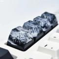 Mechanical keyboard personality keycaps translucent resin Great Wall Snow Mountain Valley Gulou ink wind keycaps.