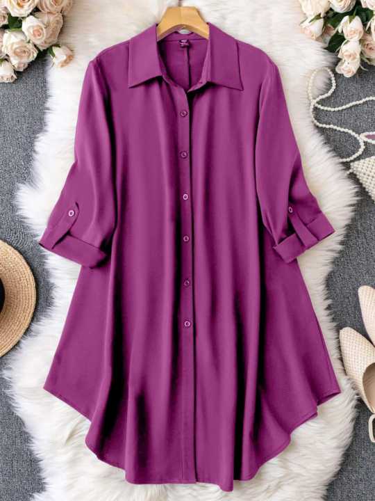 Ladies%20Western%20Fashion%20Purple%20color%20Long%20Shirt%20Kapor%20cherry%20georgette%20style%20Kurti%20%20dress%20for%20Girls/women%20-%20Image%202