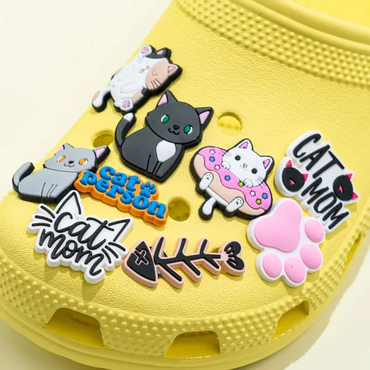 8/17/20/25/28pcs%20Cute%20Cats%20Shoe%20Charms%20for%20Croc%20Black%20Pink%20Paws%20Shoe%20Clips%20Decorations%20Funny%20Cowboy%20Cat%20Croc%20Jeans%20Xmas%20Gift%20-%20Image%205