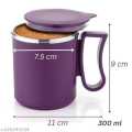 1 Pc Bright Stainless Steel Insulated Double Walled Plastic Covered Travel Tea/Coffee Mug with Lid Multicolor. 