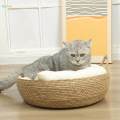 Cat Bed Basket Kennel Round Cat Scratch Mat for Small Dogs Large Cats Kitten 45cmx15cm. 