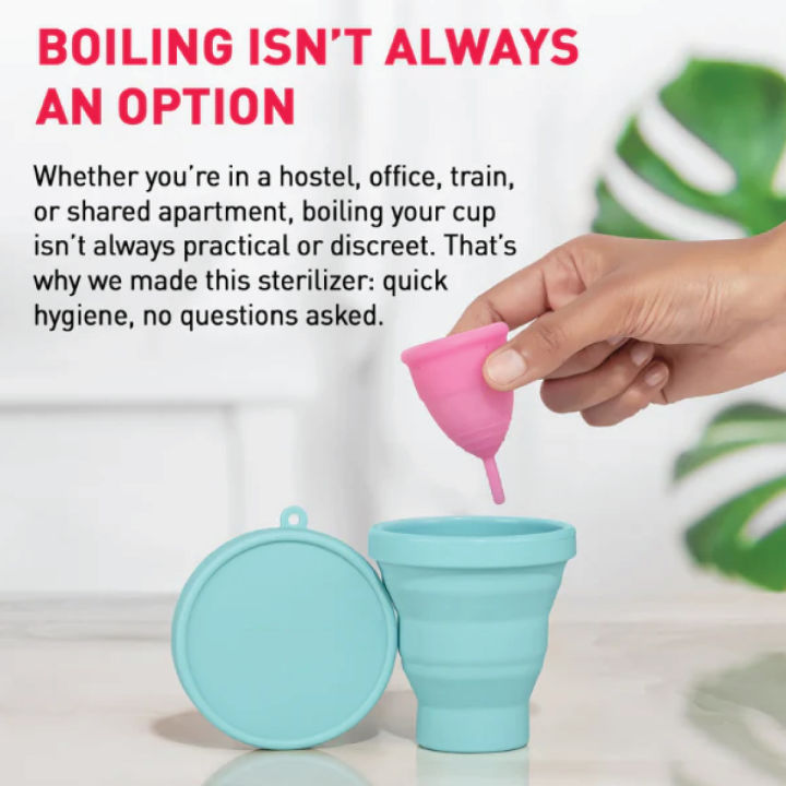 Portable & Reusable Food-Grade Silicone Folding Water Cup for Menstrual Cup Sterilizer