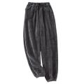 Japanese style new men's home pants thick flannel warm pants autumn and winter large size coral fleece trousers pajama pants. 