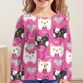 Kawaii tops kids T shirt for girls tee shirt from 9 to 12 years Korean children's clothes 2023 autumn girl's animals T-shirts. 