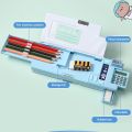 Double Layer Pencil Case With Calculator Astronaut/Animal Design Stationery Storage Box Plastic Pencil Sharpener. 