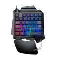 One-Handed Keyboard RGB Gaming Mouse + Gaming Keyboard Kit 35 Keys LED Left Hand Mini Keypad for Mobile Game. 