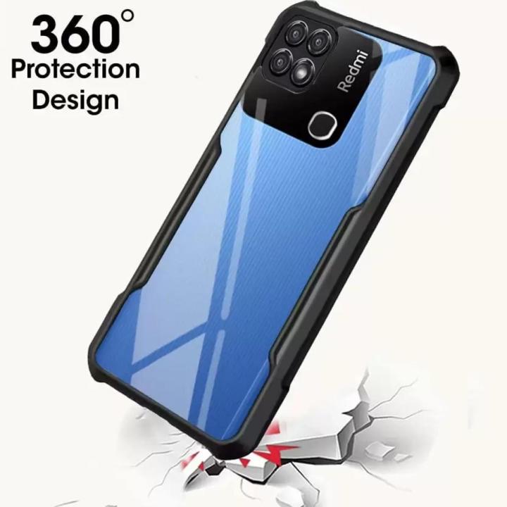 Redmi 10a এর জন্য ব্যাক কভার (কালো, স্বচ্ছ) (Back Case Cover For Smartphone)