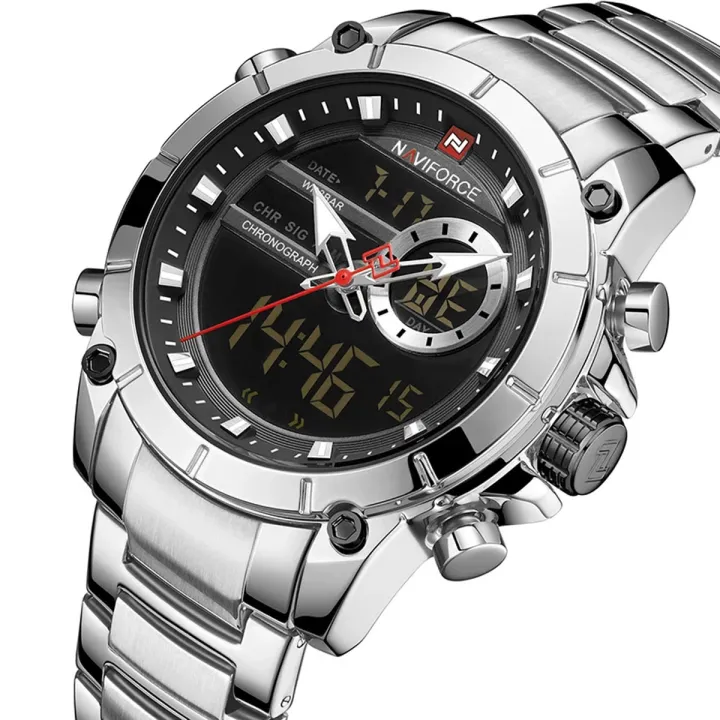 NAVIFORCE%20NF9163%20Silver%20Stainless%20Steel%20Dual%20Time%20Wrist%20Watch%20for%20Men%20-%20Image%206