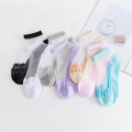 7-Pairs Combo Set of Japanese Lace Crystal Socks for Women, Breathable and Thin. 