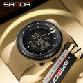 Sanda Classic Style Large Screen Sports Multi functional Trendy Waterproof Night Light LED Men's Watch SD6256-3.