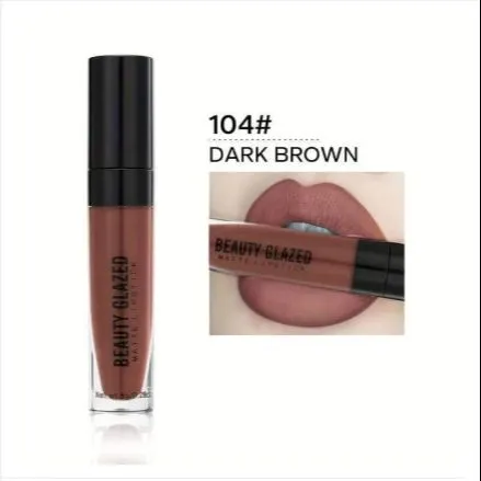 Beauty%20Glazed%20Matte%20Waterproof%20Long%20Lasting%20Liquid%20Lipstick%20-104#DARK%20BROWN%20-%20Image%204