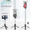 R1S Selfie Stick Adjustable Multifunctional 3 in 1 Bluetooth Remote Control Phone Tripod for Video Shooting. 