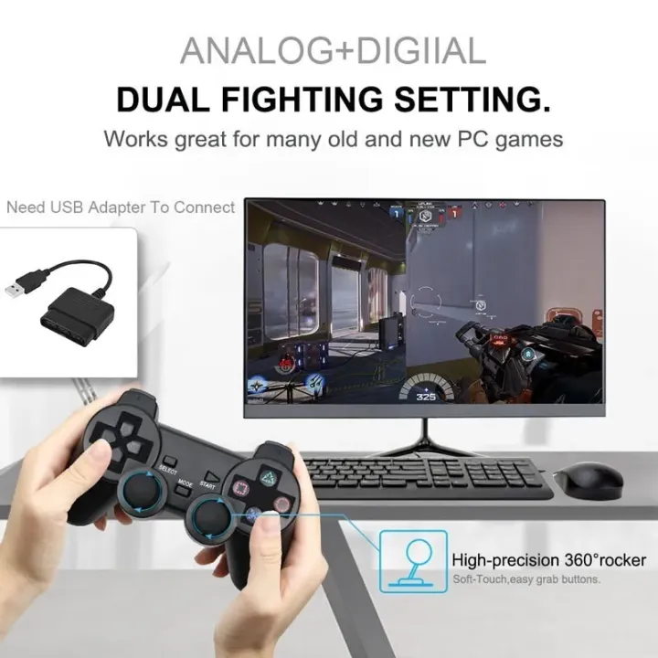 Wireless%20Gamepad%20Transparent%20Color%20For%20Sony%20PS2%202.4G%20Double%20Vibration%20Joystick%20Blutooth%20Controller%20For%20Playstation%202%20Joypad%20-%20Image%203