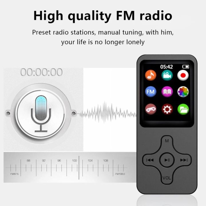 HiFi%20MP3%20Player%20Walkman%20FM%20Radio%20Bluetooth-compatible%205.0%20Mp4%20Video%20Player%20with%20E-book/Recorder%20MP3%20Music%20Player%20Support%20for%20OTG%20-%20Image%202