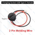 USB Type-C Charging Female Socket Type-C Waterproof Female Connector Jack with M11 nut snap lock plate.