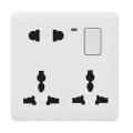 8 Pin Multi Socket Multi Function Universal Wall Switch Socket. 