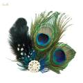 Feather Hair Clip Photo Props Headwear for Wedding Stage Performance Party. 