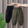 Spring and Autumn Kids Boys Pants 2024 New style Children's Handsome Cargo pants Cotton Boys Baby Casual Pants 2-8Y. 