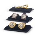 Men Cufflinks Storage Box Black Faux Leather Case Brooch Lapel Pin Hair Pins Gift Packaging Box Tie Tack Tie Clip Collection Box. 