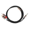 Audio Line Speaker Cord Computer Subwoofer Cable Phone Accessory 2-in-1 3.5mm Male to 2RCA. 