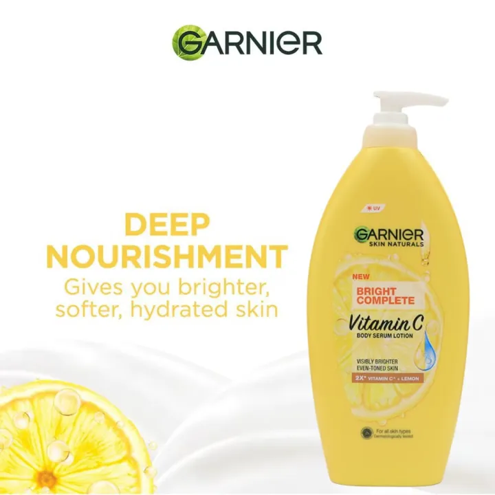 Garnier%20Bright%20Complete%20Vitamin%20C%20UV%20Body%20Lotion%20For%20all%20skin%20types%20400ml%20-%20Image%202