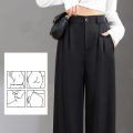 Women'S Loose Spring Summer 2024 New High Waist Wide Legs Slim Casual Trousers Korean Fashion Trend Female Suit Straight Pants. 