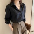 White Shirt Women's Spring and Autumn New Fashion Design Korean Style Top Young Long Sleeve Bottoming Bandage Dress Shirt Coat. 