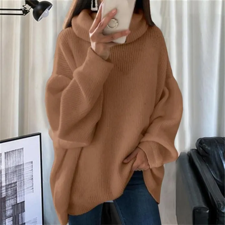 2022%20Women%20Sweater%20Oversized%20Turtleneck%20Pile%20Collar%20Autumn%20Winter%20Long%20Sweater%20Loose%20Pullover%20Stretchy%20Knitwear%20su%C3%A9teres%20%D1%81%D0%B2%D0%B8%D1%82%D0%B5%D1%80%20-%20Image%204