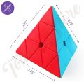 Pyramid Cube Stickerless Matte Surface Speed Triangle Pyraminx Puzzle Cube. 