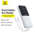 Baseus PPJP311 10,000mAh 22.5W Power Bank with Attached Type-C & Lightning Cable.