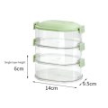 3 Layer Food Storage Containers Plastic Removable Stackable Silicone Ring +Lid 3PCS. 