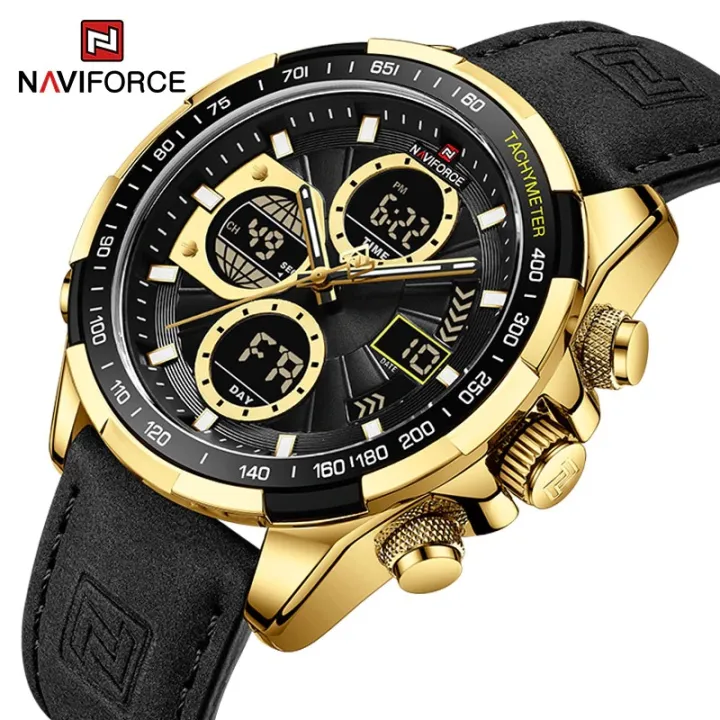Naviforce%209197%20PU%20Leather%20Dual%20Time%20Casual%20Military%20Sport%20for%20Men%20-Golden%20Black%20Color%20-%20Image%203