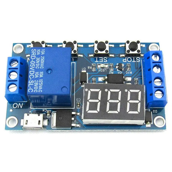 5V De-lay Tim-er WS16 Micro USB DC 6-30V Digital LED Display Trigger Turn On Off De-lay Cycle De-lay Ti-mer Control Switch Re-lay Module For Smart Home Automatic Control Electrical Circuitry & Parts