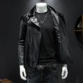 High Quality Leather Jacket Men Fashion Motorcycle Outerwear Mens Turn Down Collar Bomber Leather Suede Moto Biker Jackets Man.