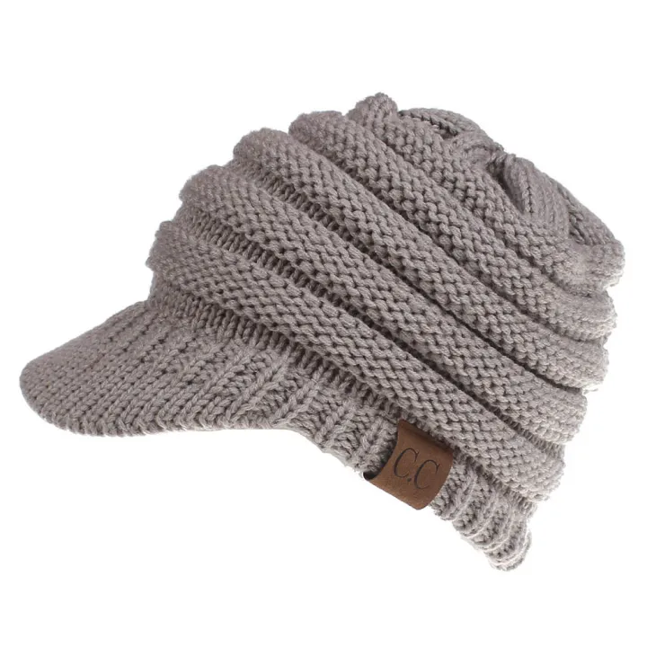 2018%20New%20Style%20Labeled%20Baseball%20Cap%20Cap%20Back%20Opening%20Ponytail%20Hat%20Autumn%20Winter%20Beanie%20Woman%2012%20Colors%20-%20Image%207