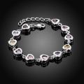 Solid 925 Sterling silver Bracelets chain beautiful Colors crystal stone drop Jewelry fashion for women wedding lady cute.