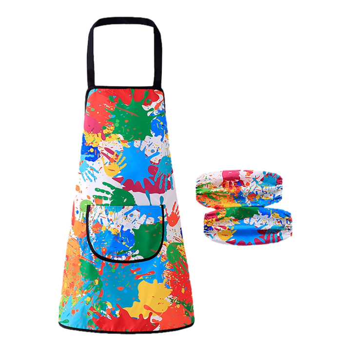 Children's%20Art%20Apron%20Childrens%20Painting%20Apron%20Children%20Art%20Smocks%20With%20Pocket%20And%20Sleeves%20For%20Age%203-11%20Kitchen%20Chef%20Aprons%20For%20-%20Image%203