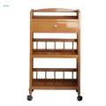 Corner Cabinet Modern Floor Cabinet Wooden Movable Tea Table Farmhouse Decor Shelves Organizer for Dining Room Living Room Bathroom Home. 
