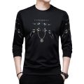Premium Stylish T-Shirt - Black Digital Print Comfortable and Soft Fabrics for Men - Full Sleeve & Round Collar.
