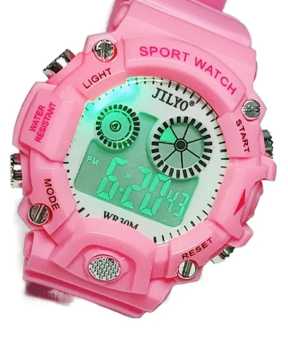 Girls%20Sport%20Watch%20Water-Resistant%20Digital%20Dial%20Pink%20Resin%20Strap%2030M%20WR%20-%20Elegant%20Kids'%20Timepiece%20-%20Image%202