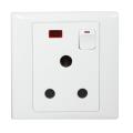 Super Star Rose 15A 3 Pin Round AC Socket Switch with Neon Three 3Pin A/C Electrical Wall Outlet with Indicator. 