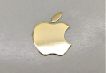 Apple Logo Gold Metal Glossy Shine. 