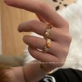 Xiaohongshu with the same brushed Fanta ring, women's design sense of light luxury, versatile zircon open index finger ring.