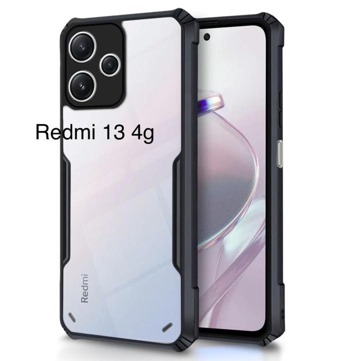 For Xiaomi Redmi 13 4g Case Transparent Back Cover Luxury Shockproof Bumper Protective Shell Thin Plain Clear Phone Cases Mobile Phone Back Cover Redmi 13 4g