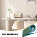 Anti-Spill Cup Holder Clamp Table Side Water Cup Holder for Workplace Home Desk Computer Desk Side Cup Holder White. 