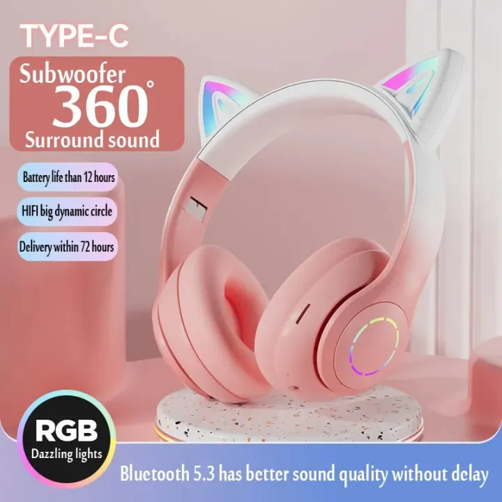 Cat%20Ear%20Headphone%20Bluetooth%20Wireless%20Music%20Headset%20Gradient%20Color%20LED%20Light%20with%20Mic%20Gamer%20Earphone%20Kids%20Lovely%20Christmas%20Gifts%20-%20Image%202