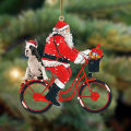 Hanging Widget Eye-catching Creative Santa Cycling Shape Hanging Widget. 